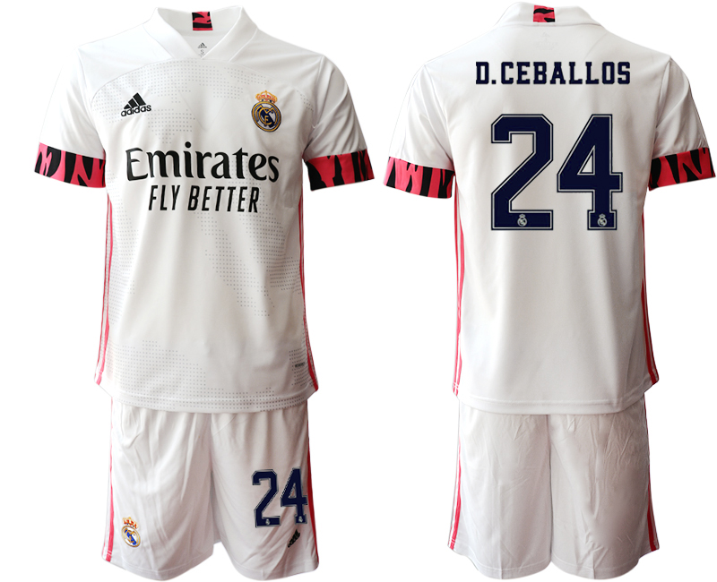 Men 2020-2021 club Real Madrid home #24 white Soccer Jerseys1->real madrid jersey->Soccer Club Jersey